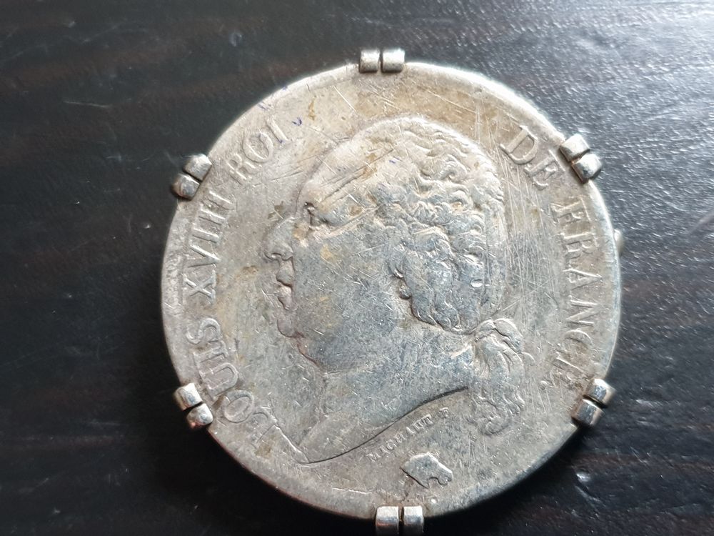 Pi&egrave;ce de 5 francs Louis XVIII t&ecirc;te nue Argent 