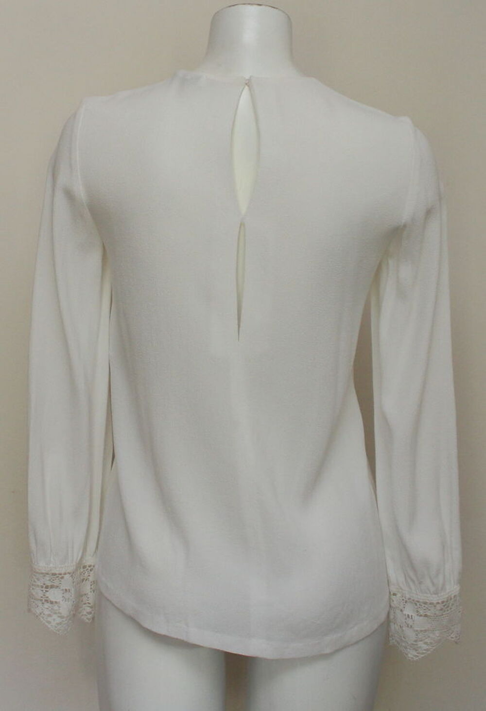 Top soie dentelle blanc SANDRO T.1 Vêtements