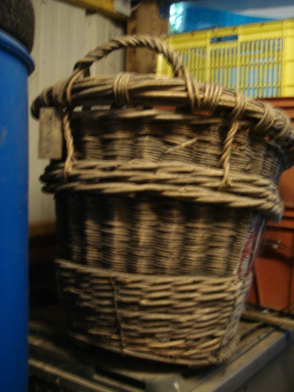 Grand panier de Vendangeur en osier Décoration