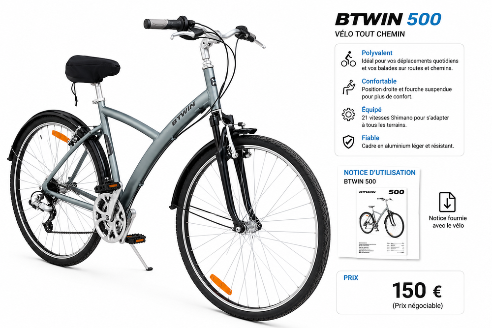 VTC original 500 Btwin Vélos