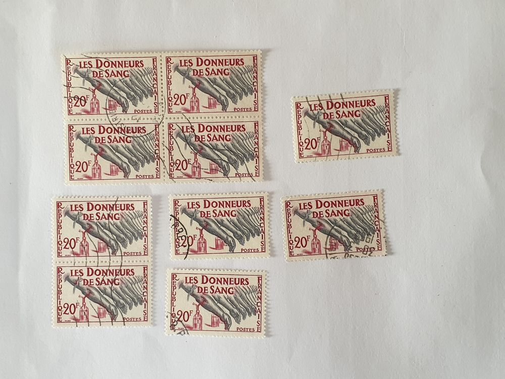 Timbre france Honneur aux donneurs de sang 1959 lot 0.60 eur 