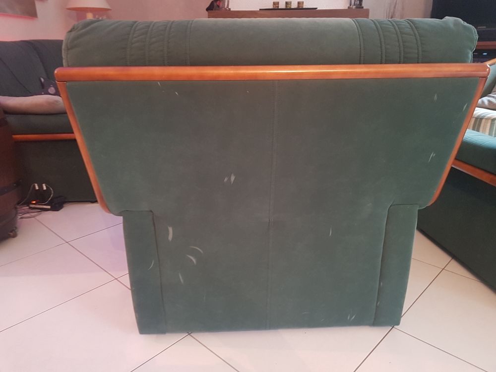 ensemble canap&eacute; fauteuil en alcantara vert Meubles