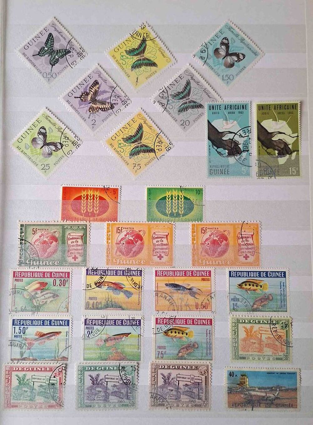 S&eacute;rie de timbres de collection de Guin&eacute;e 