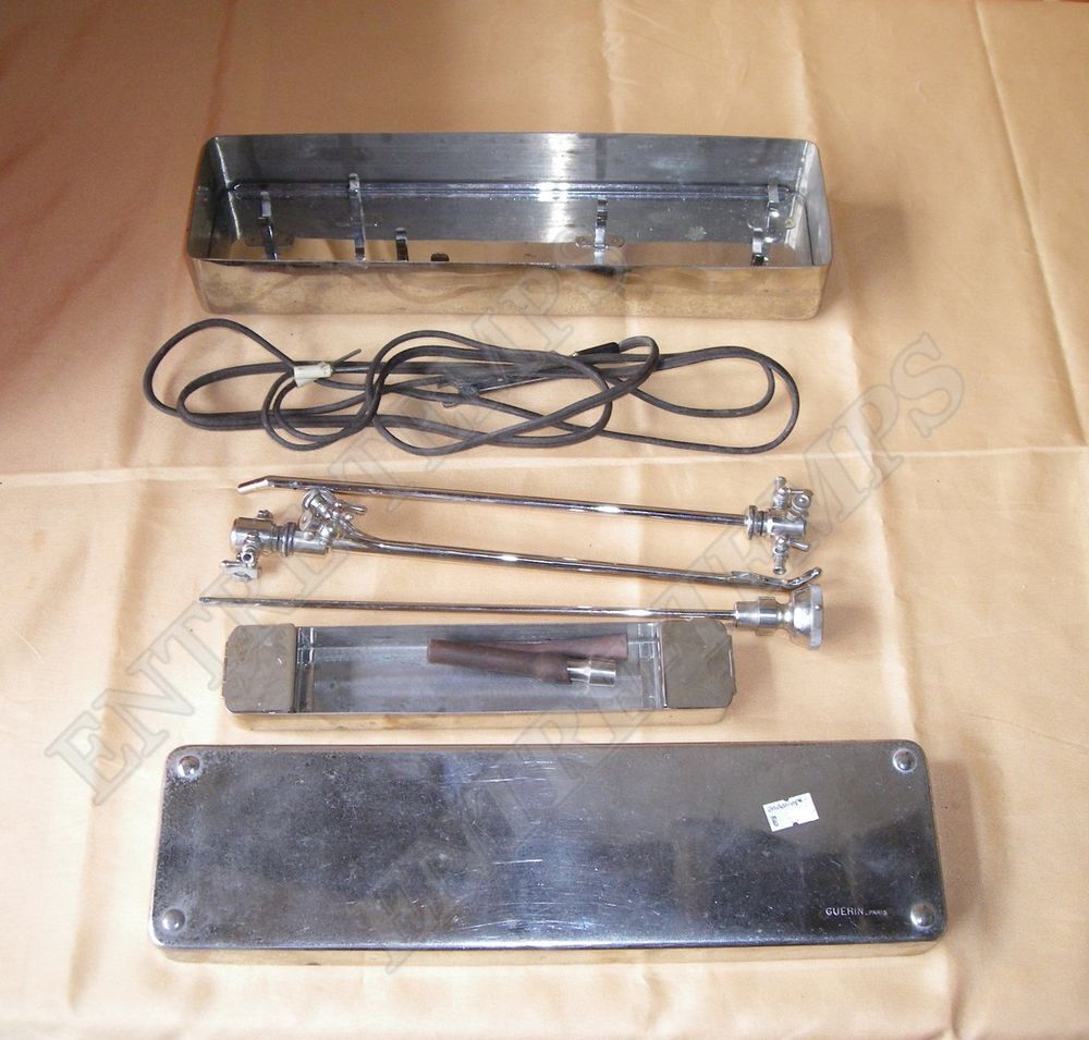 ANCIEN ENDOSCOPE LUMINA GUERIN PARIS EN COFFRET INOX 