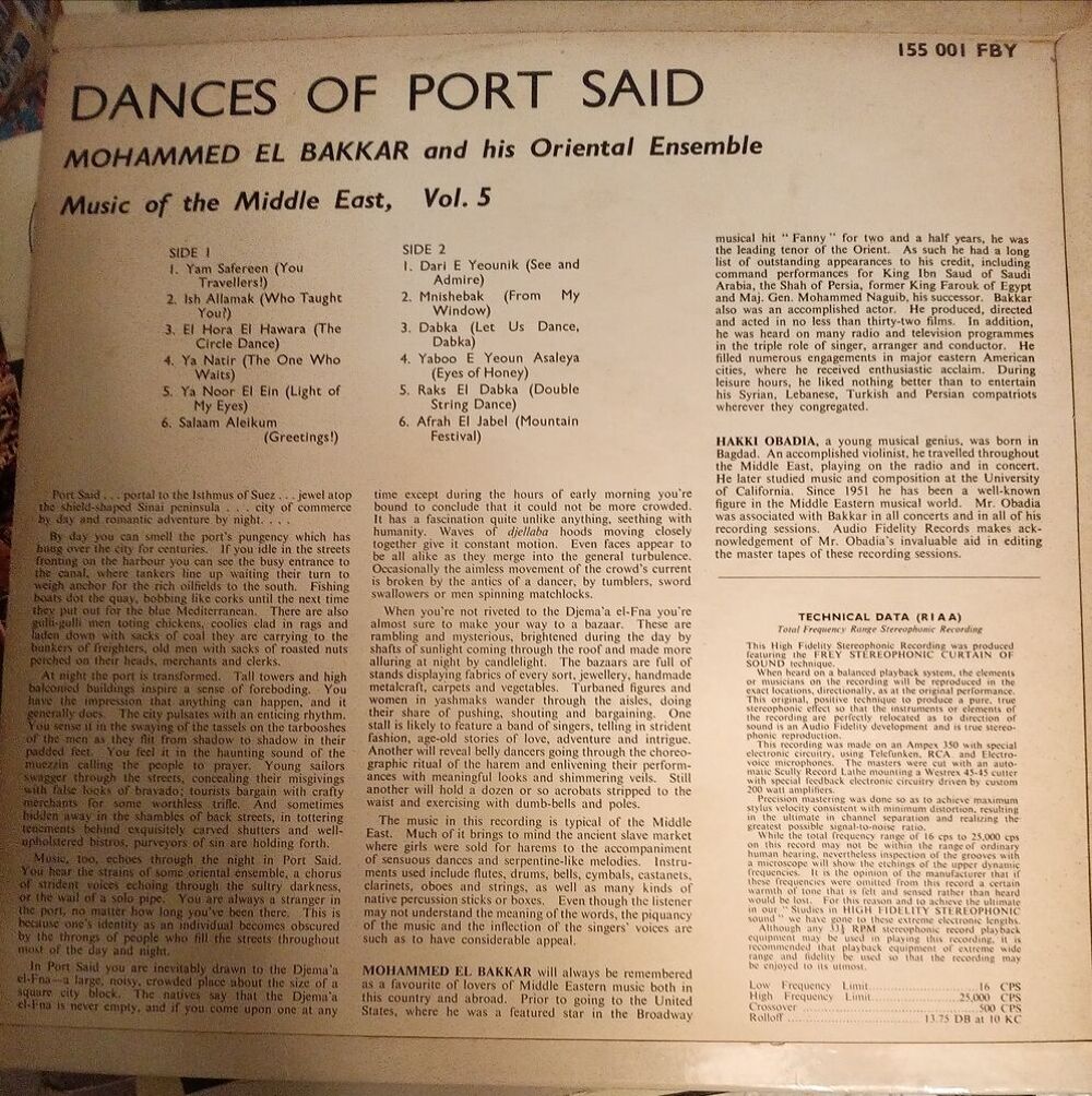 .MOHAMED EL BAKKAR / DANCES OF PORT SAID / DISQUE VYNIL 33 T CD et vinyles