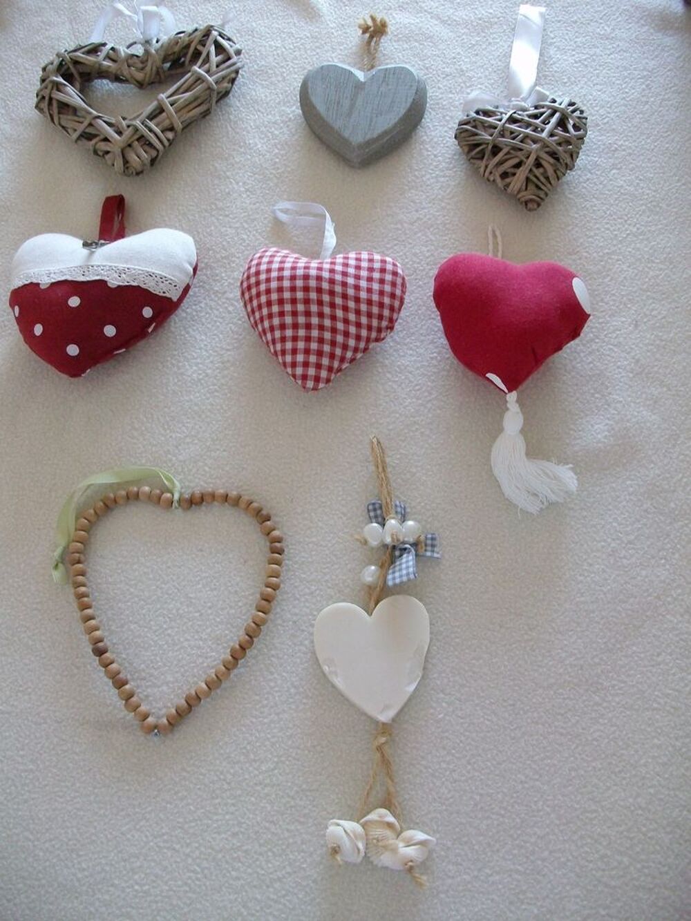 8 coeurs d&eacute;coratifs Décoration
