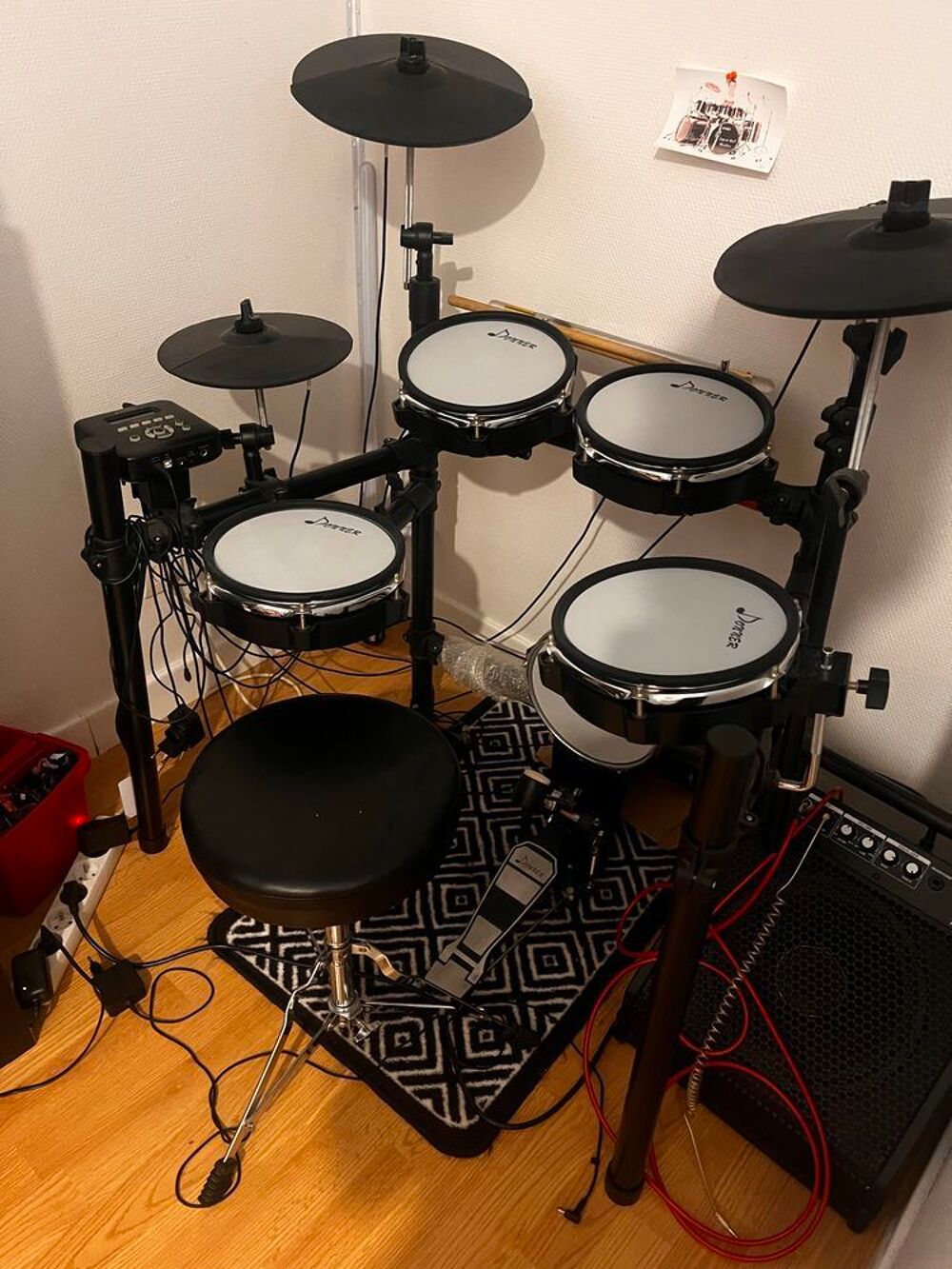 Donner DED-200 + Ampli ACB50 €" Batterie &eacute;lectronique compl&egrave;te €" Tr&egrave;s bon &eacute;tat Instruments de musique
