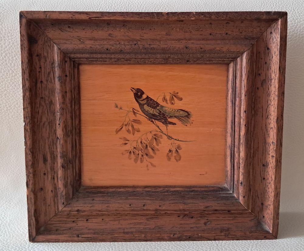 lot de 2 tableaux d&eacute;coratif en bois motif oiseau sur branche Décoration