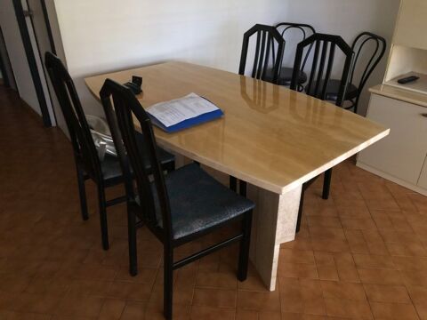 Table de sjour marbre travertin moderne. Bon etat Biarritz (64)