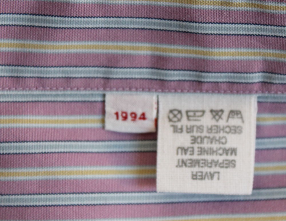 Chemise ray&eacute;e CHARVET T.40 
coton ray&eacute; rose bleu et beige Vêtements