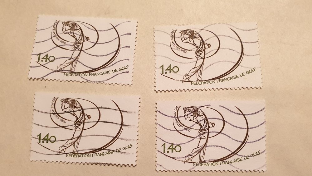 Timbre France Oblit&eacute;r&eacute; 1980 F&eacute;d&eacute;ration fran&ccedil;aise de golf - 