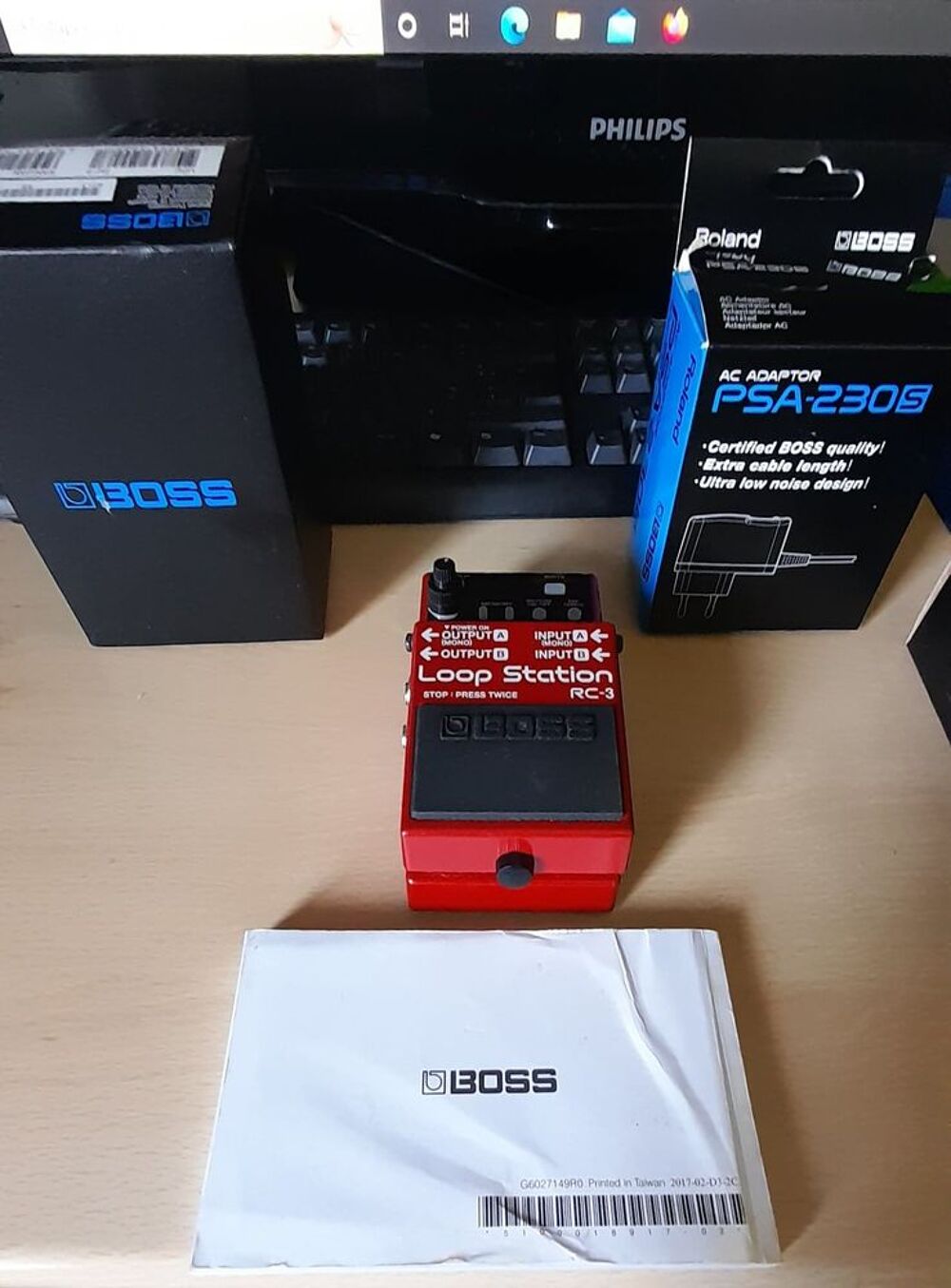 Loop Station RC-3 BOSS avec Ac Adaptateur PSA-230S Boss. Instruments de musique