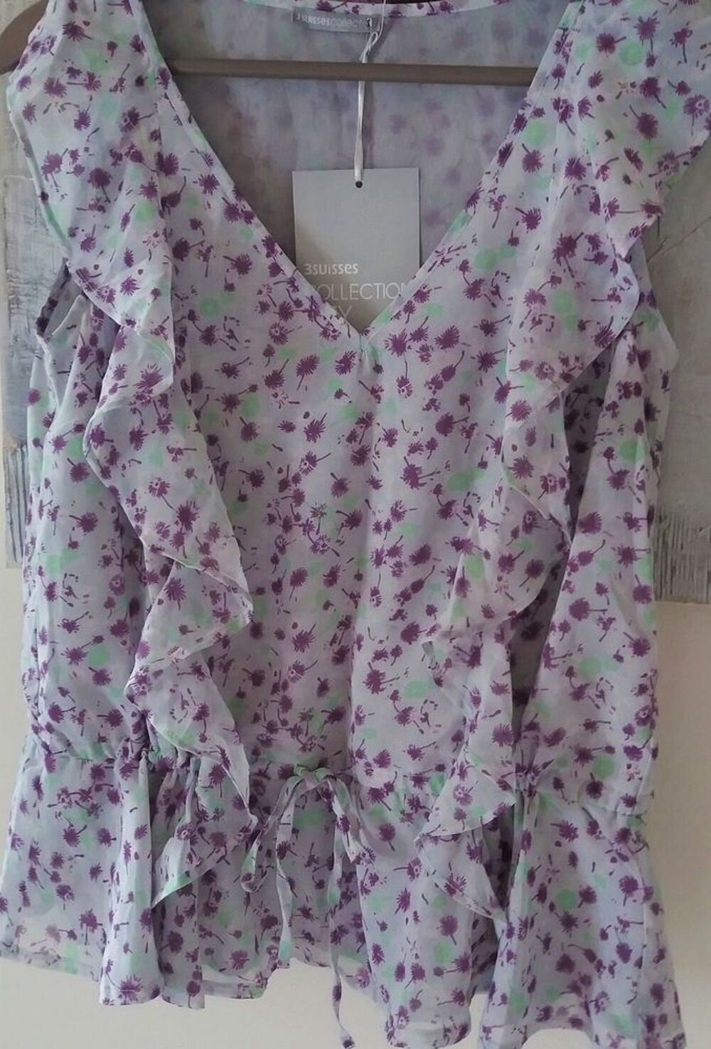tunique fleurie liberty voile &agrave; lien p&eacute;plum basque T 38 - 40 Vêtements