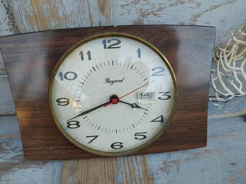 Pendule Murale Bayard Formica Style Bois Vintage  0 Loches (37)