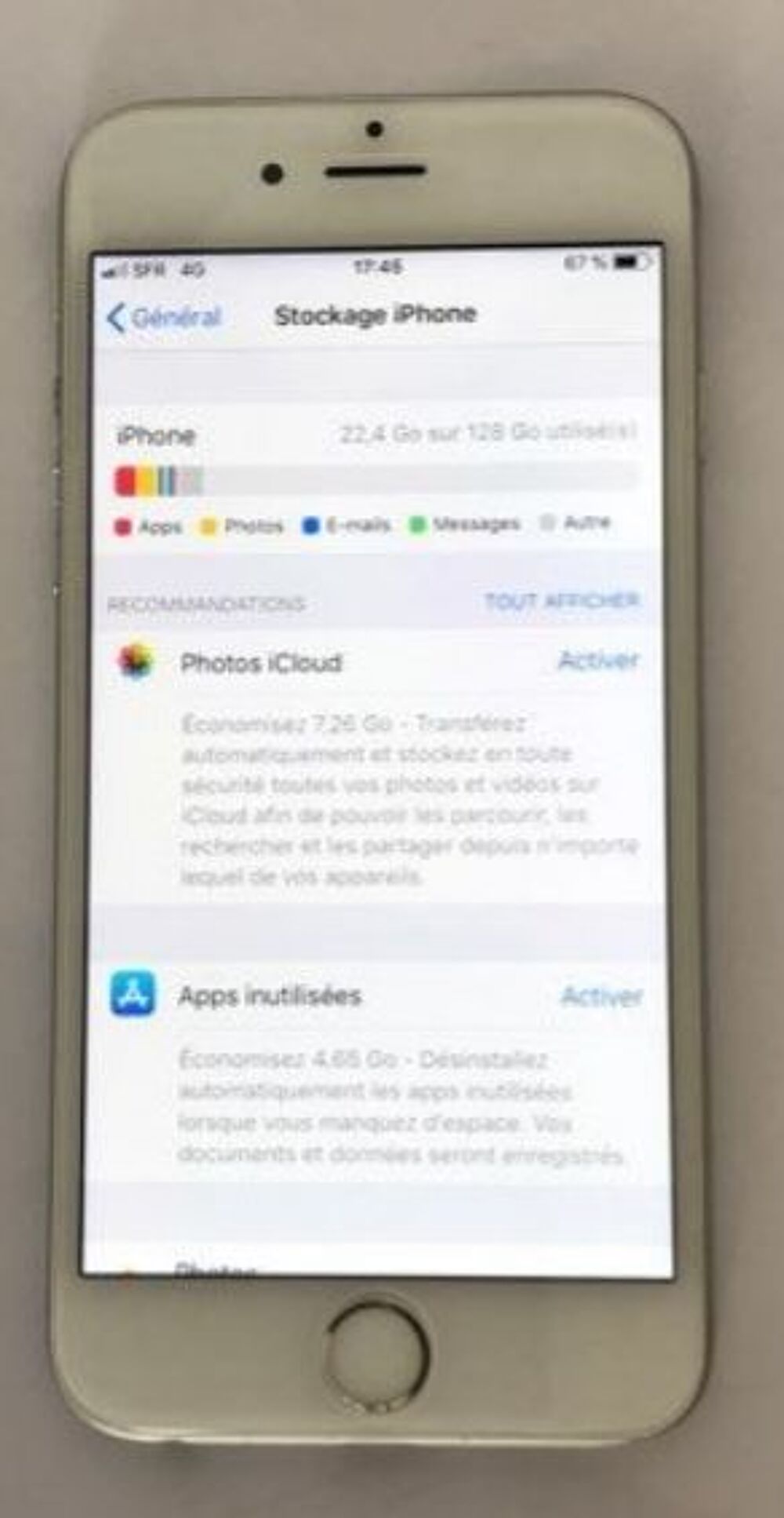 IPHONE 6 de 128 Go Gris sid&eacute;ral Téléphones et tablettes