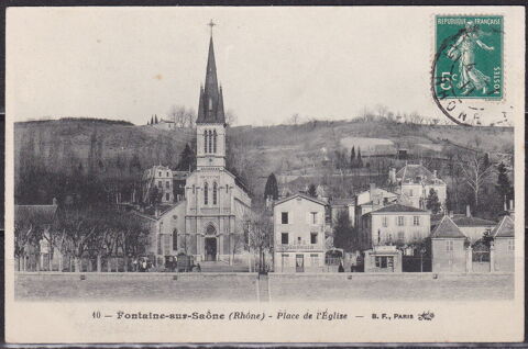 Timbres-CPA-carte postale- Fontaine-sur-Sane (69) Place de  4 Lyon 5 (69)