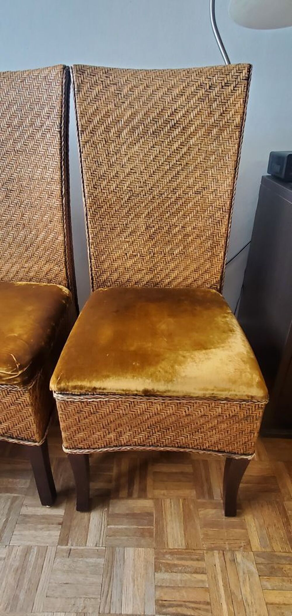 Belles Chaises assise Velours Or Meubles