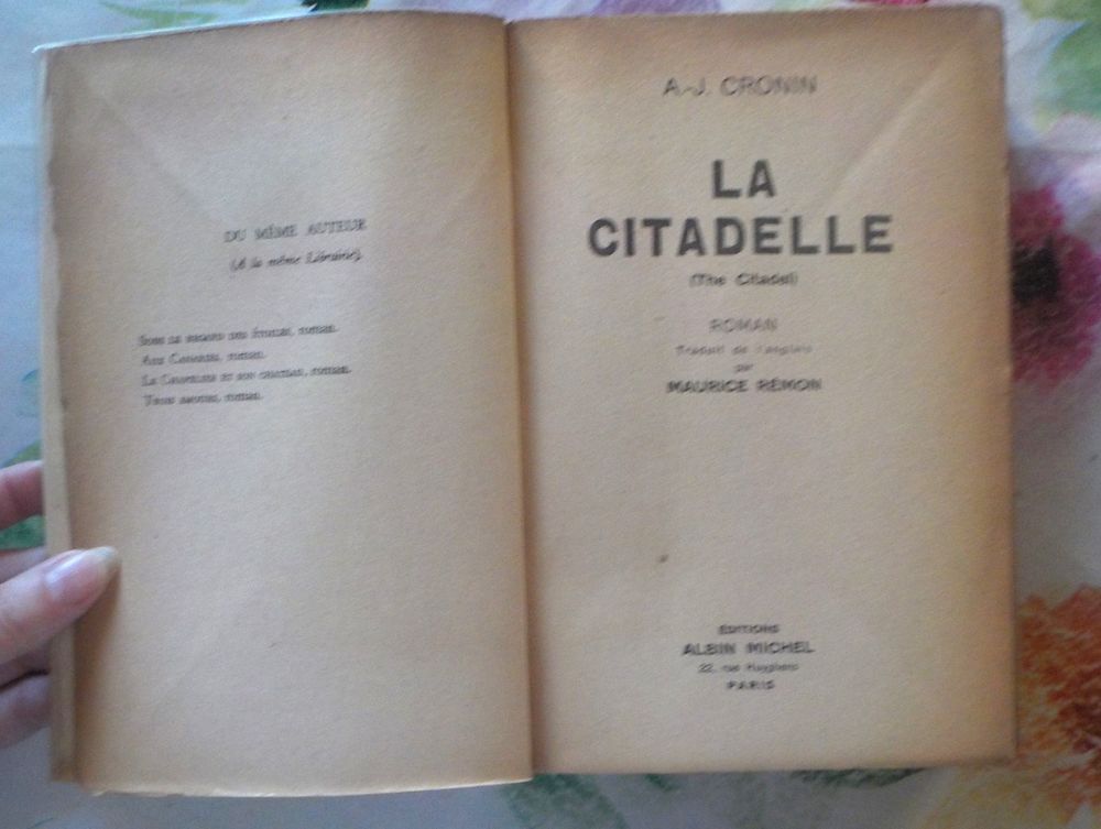 LA CITADELLE de A.J. CRONIN Ed. Albin Michel 1948 Livres et BD