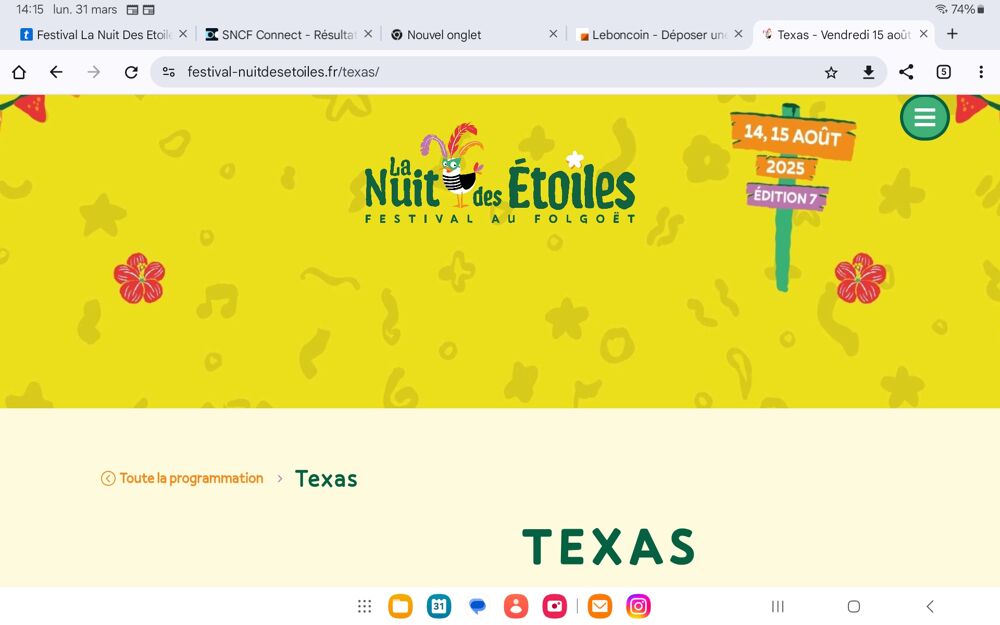 2 Billets VIP pour TEXAS LE 15 ao&ucirc;t &agrave; LE FOLGOET - Finistere Billetterie
