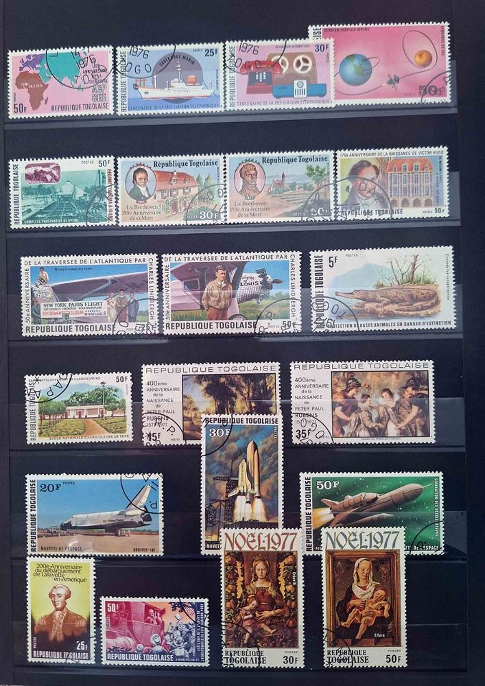 S&eacute;rie de timbres de collection du Togo 