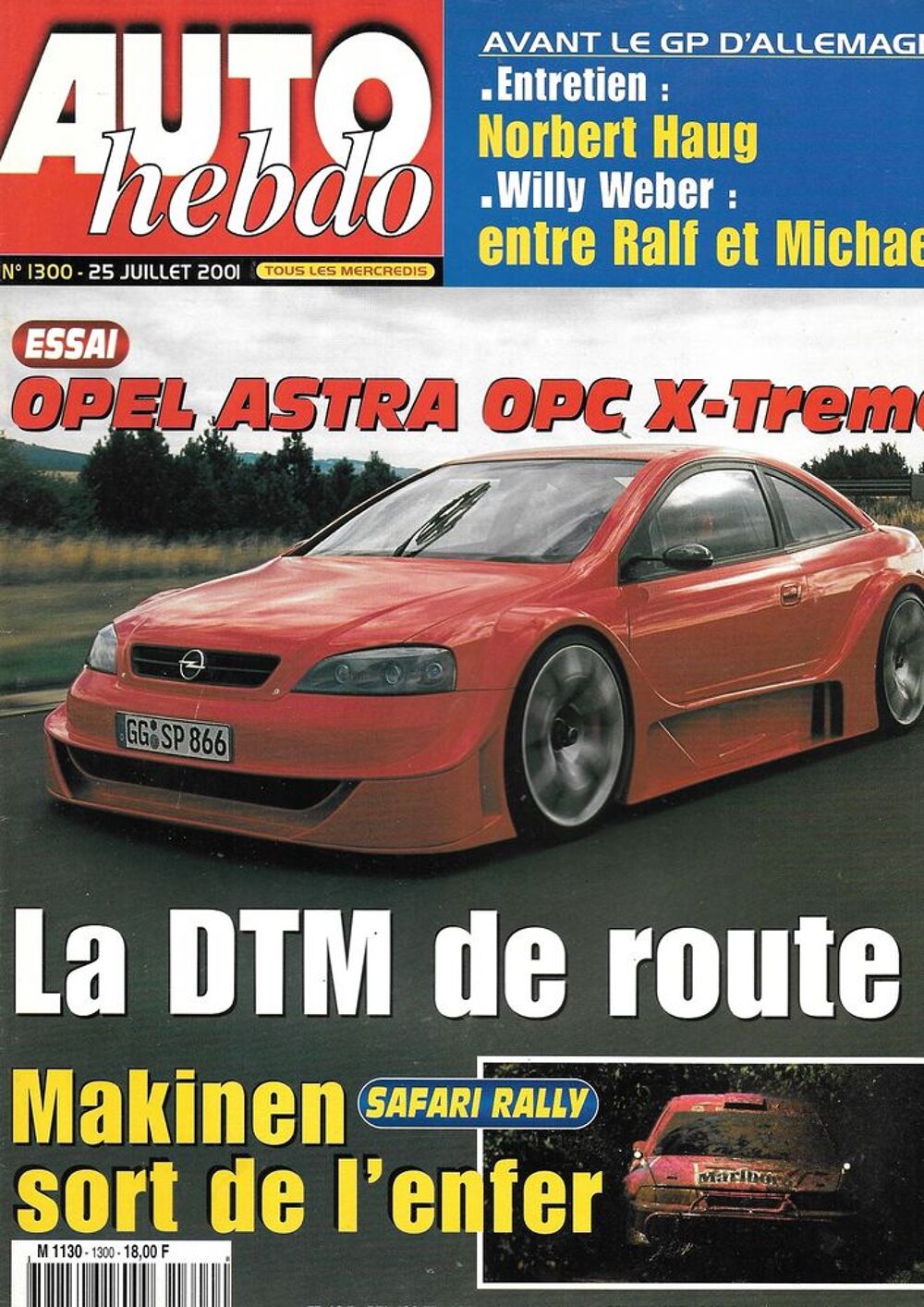 AUTO HEBDO n&deg;1300 2001 MG ZT 190 BMW S&eacute;rie 7 Safari Rally Livres et BD