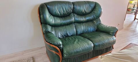 CANAPE 2 PLACES CUIR VERT 70 Camblain-l'Abb (62)