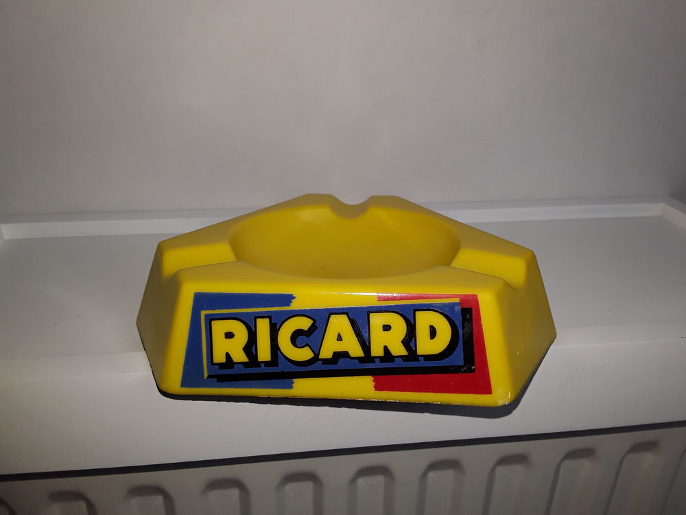 Cendrier vintage Ricard publicitaire de bar opalex jaune mad Décoration