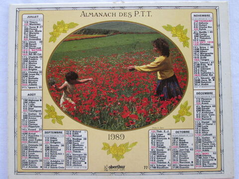Almanach Des Ptt - Calendrier La Poste de 1989 - Allier 6 Chauriat (63)