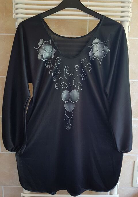 Ensemble 2 pi�ces en satin noir NEUF 25 Marignane (13)