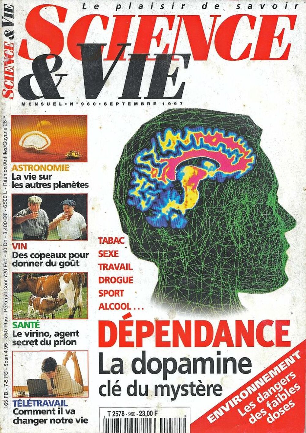 SCIENCE ET VIE n&deg;960 1997 LE PRION MARS TELE TRAVAIL Livres et BD