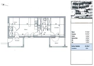  Appartement à vendre 3 pièces 43 m² Avène