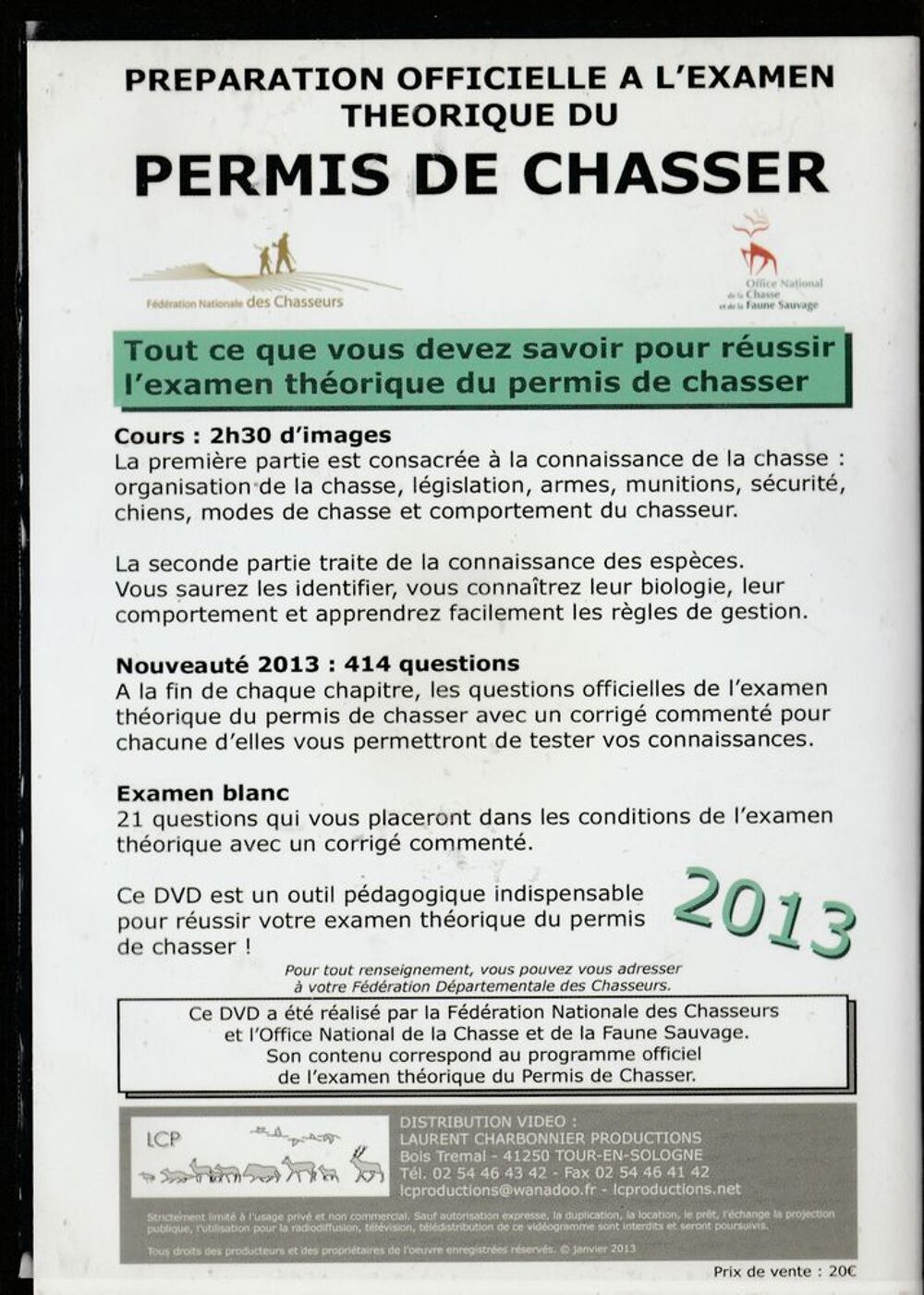 Pr&eacute;paration au permis de chasser DVD et blu-ray