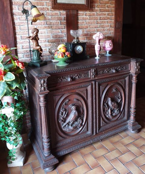 SALLE A MANGER compl�te ch�ne fonc� th�me chasse Fin XIX� 900 Mont-de-Marsan (40)