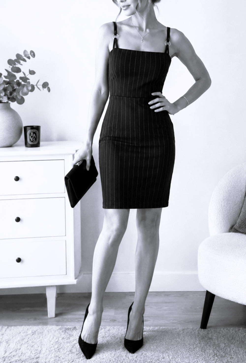 Robe tailleur femme jennyfer S 36 noir bretelles TBE Vêtements