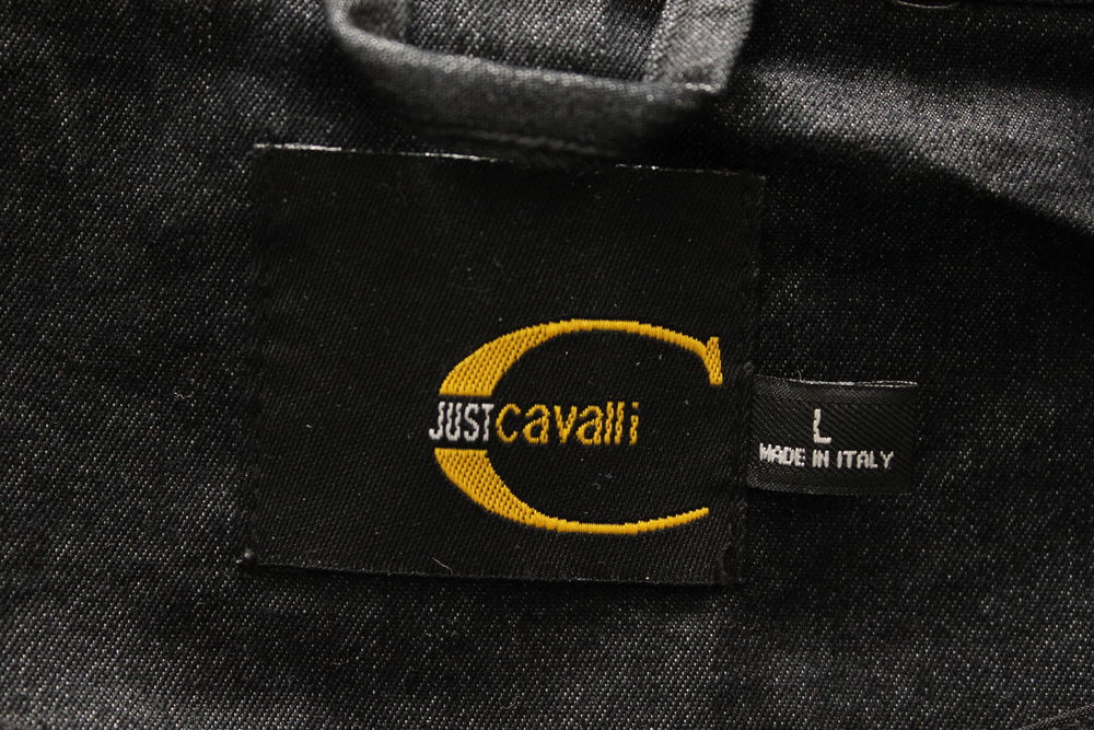 Veste Denim anthracite surpiqures blanches JUST CAVALLI T.L Vêtements
