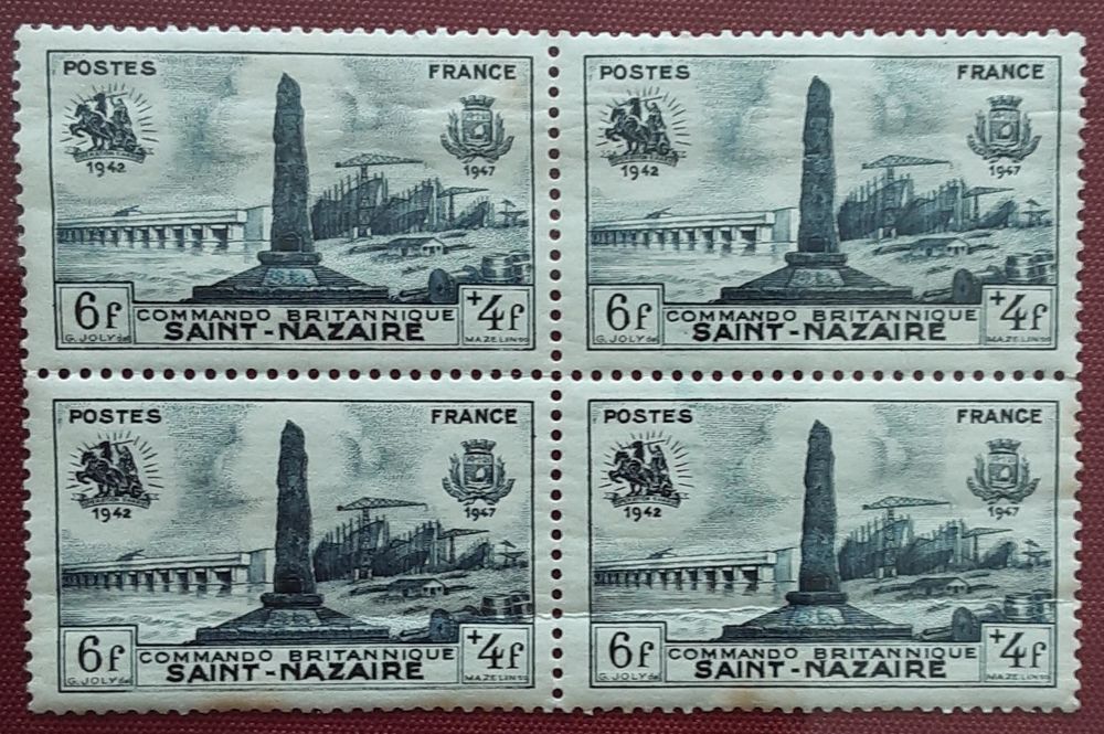 TIMBRE &agrave; collection SAINT NAZAIRE Commando britanique 