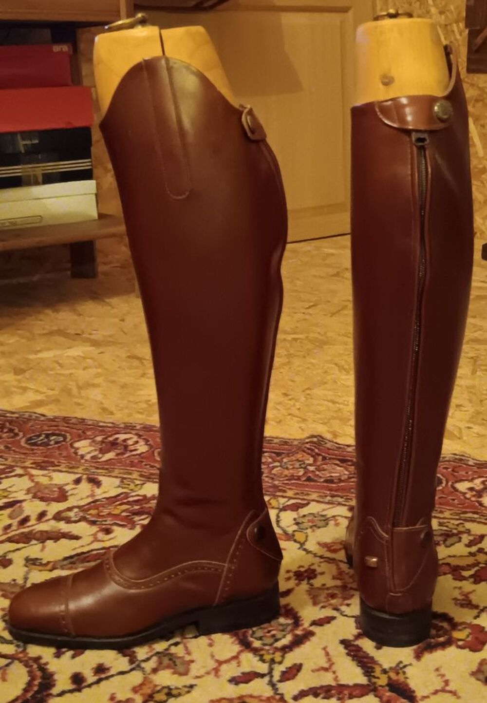 BOTTES D'&Eacute;QUITATION DRESSAGE - Marque "Alexandre" - Italie Chaussures