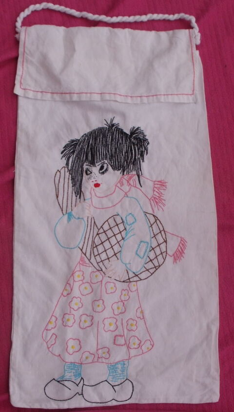 Sac  pain en coton brod  la main Hauteur 66 cm 4 Montauban (82)