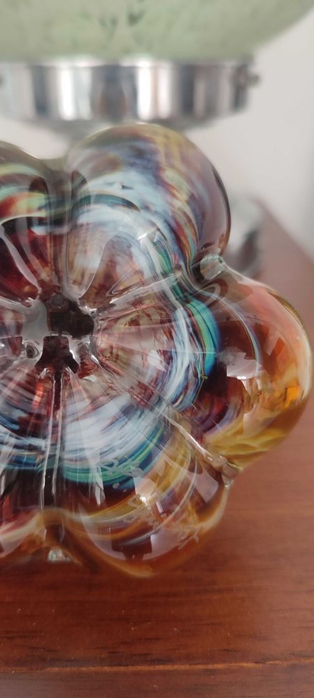 Citrouille en verre souffl&eacute; sign&eacute;e Loup Guittet 