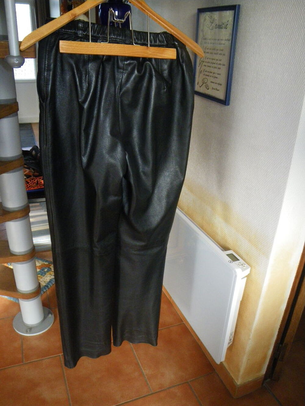Blouson et Pantalon Cuir Noir Agneau tr&egrave;s fin V�tements