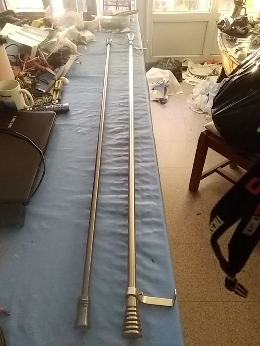2 barres pour rideaux extensibles pour fen&ecirc;tres Décoration
