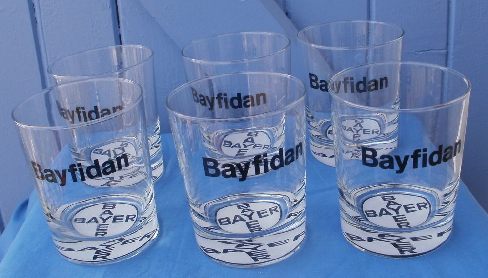 6 Verres &agrave; whisky estampill&eacute;s BAYER BAYFIDAN Cuisine