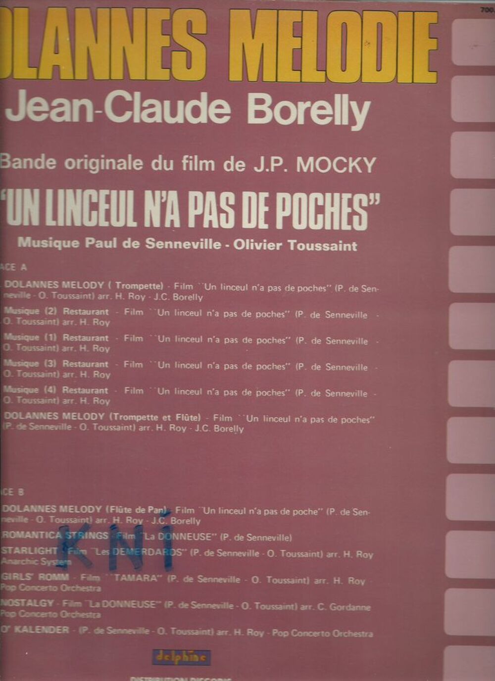 Vinyle 33T , Jean -Claude Borelly Dolannes m&eacute;lodie 1975 CD et vinyles