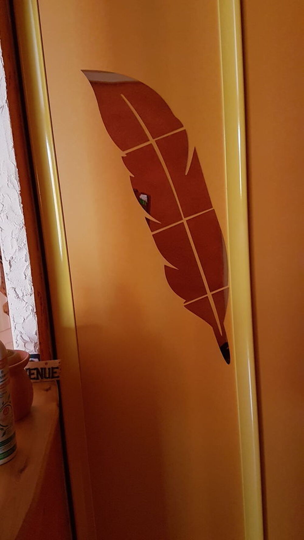 Autocollant Mural en vinyle avec plumes 3D, d&eacute;coration artis Décoration