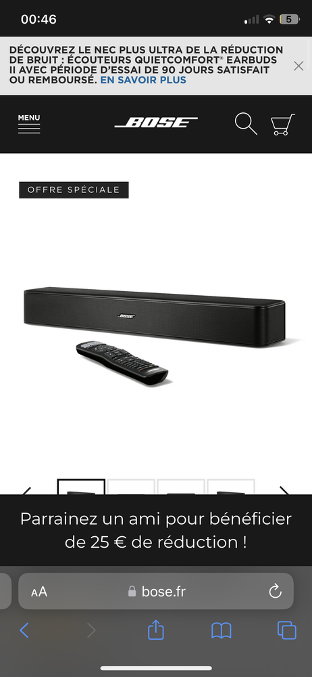 Enceinte barre de son Bose solo 5 syst&egrave;me Audio et hifi