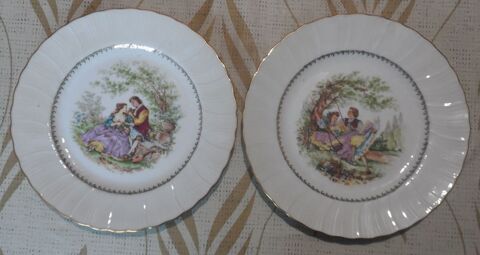 2 assiettes neuves Madame Monsieur en porcelaine surlignées 15 Castries (34)