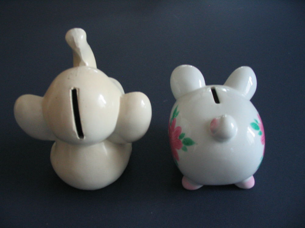  2 Tirelires cochon et &eacute;l&eacute;phant Décoration