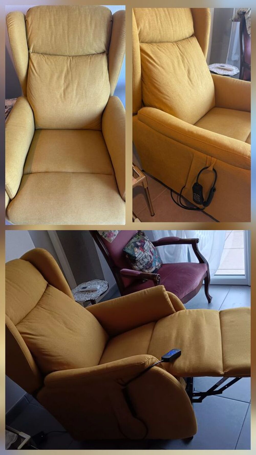 fauteuil relax releveur &eacute;lectrique 2 moteurs. Meubles