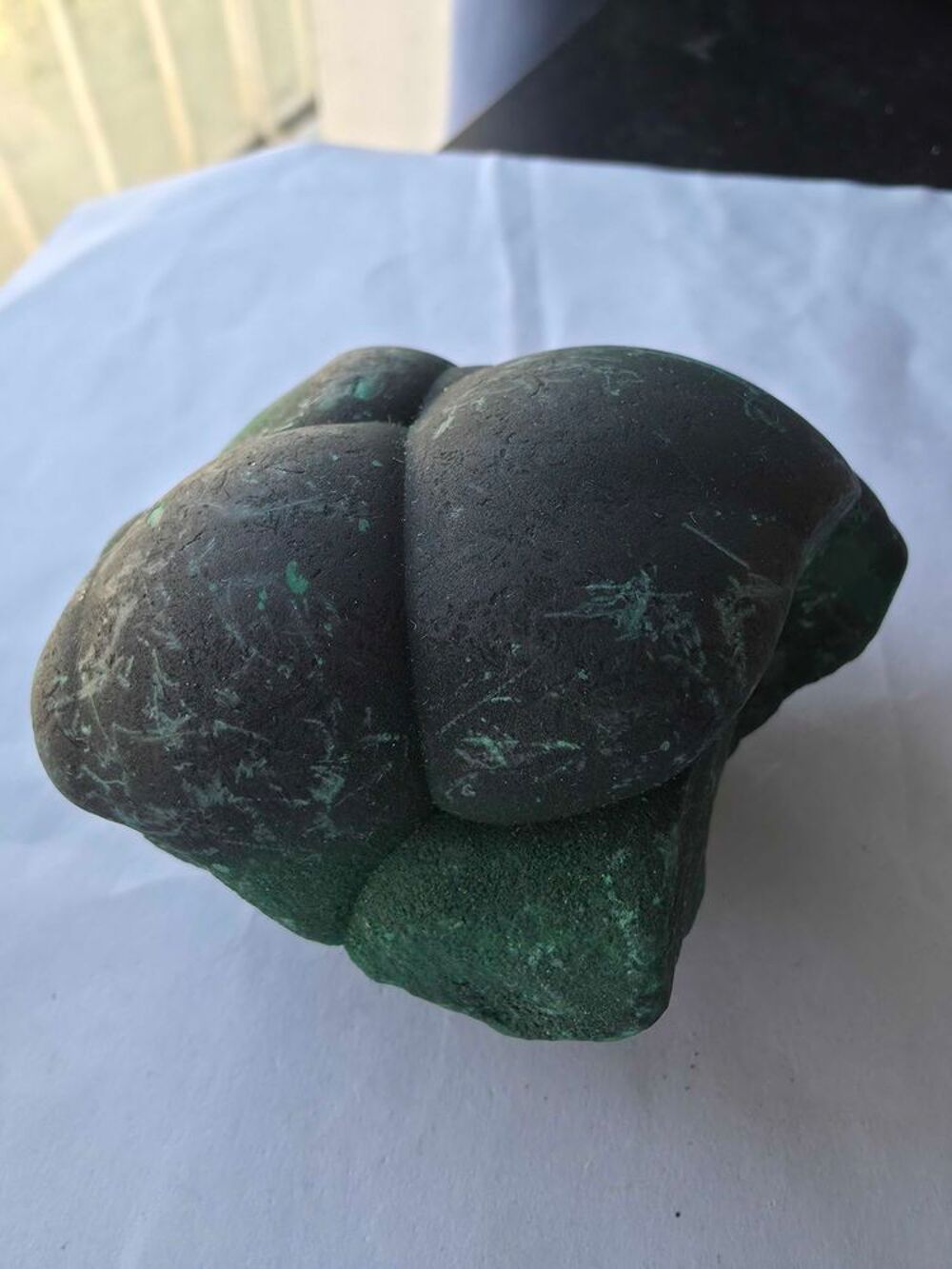 Min&eacute;ral Rare : Malachite Botryoidale Velout&eacute;e RDC 435g Collection 