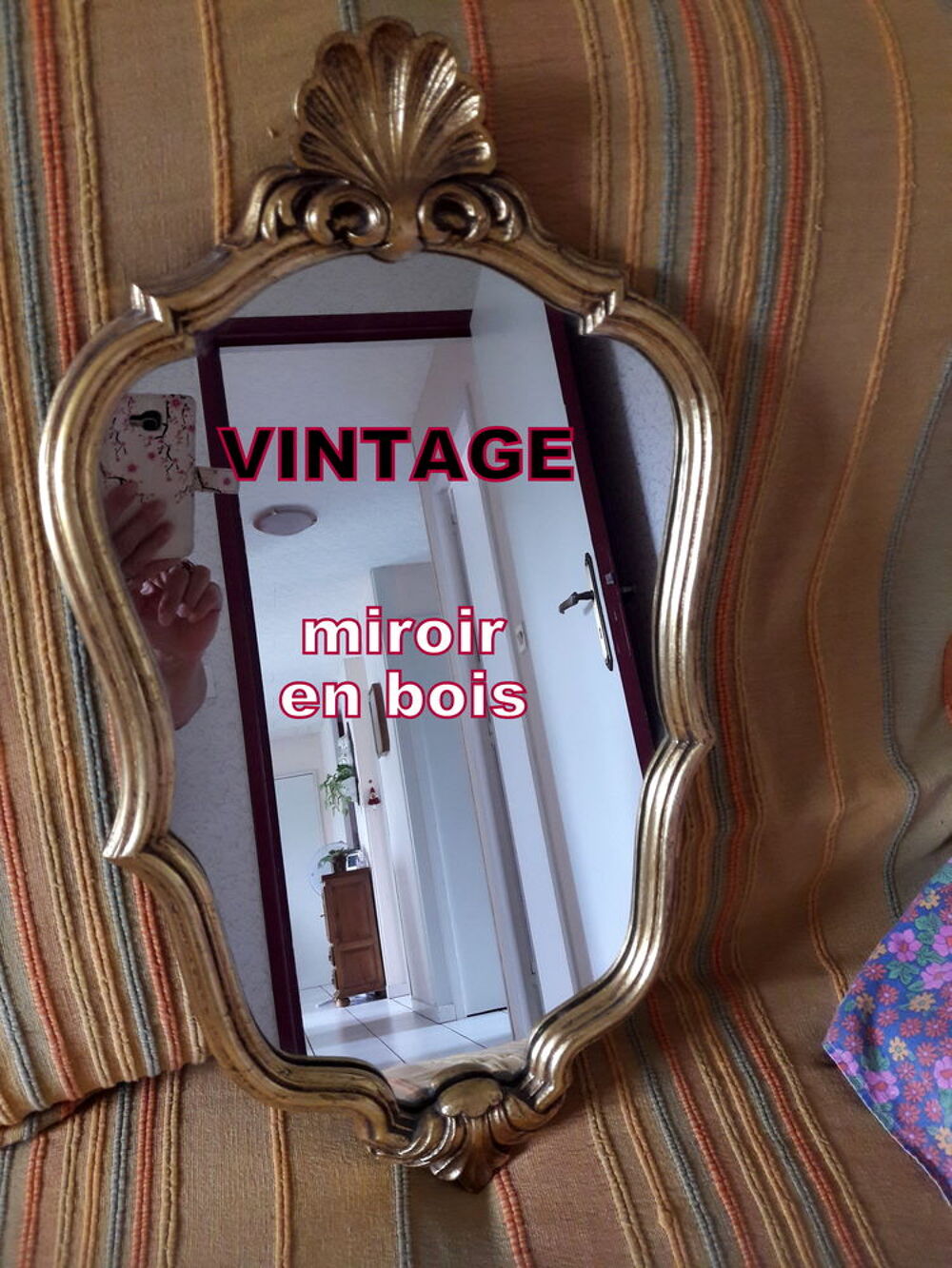 Miroir bois dor&eacute; * vintage parfait &eacute;tat Dcoration
